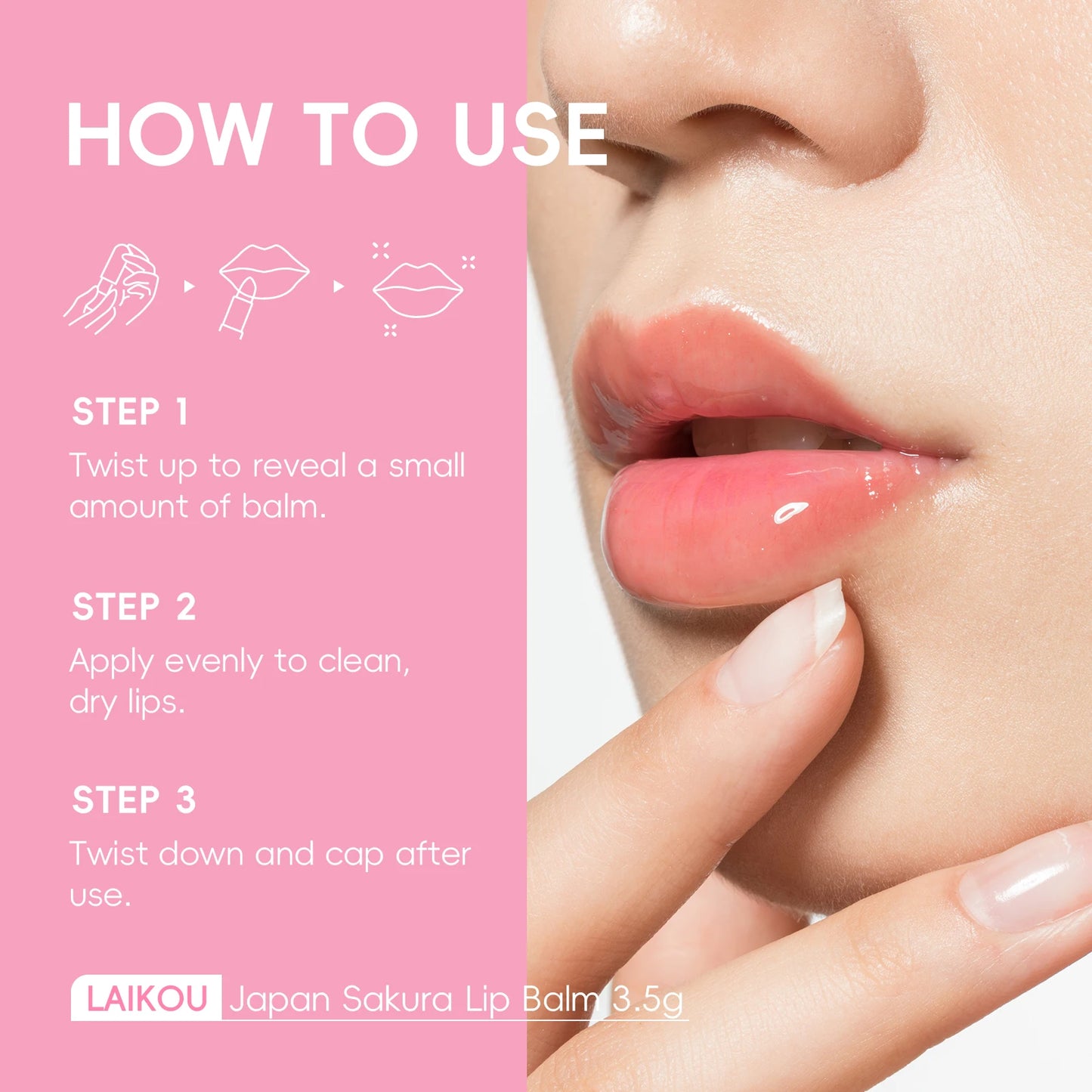 LAIKOU japon Sakura baume à lèvres hydratant repulpant traitement doux radieux soin des lèvres 3.5g