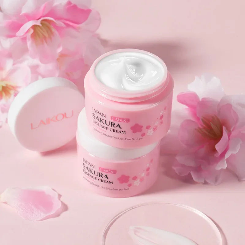 LAIKOU Japan Sakura Essence Cream Cherry Blossom Facial Cream Moisturizing Improving Dryness & Roughness Face Skin Care