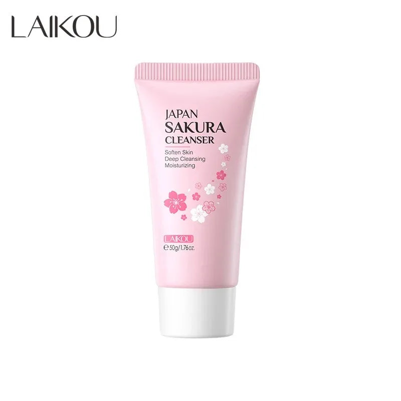 Laikou Sakura Whitening Facial Cleanser Foam Moisturizing Deep Remove Cleansing Acne Milk Oil Control Exfoliating Shrink Pores